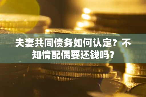 武汉夫妻共同债务如何认定？不知情配偶要还钱吗？