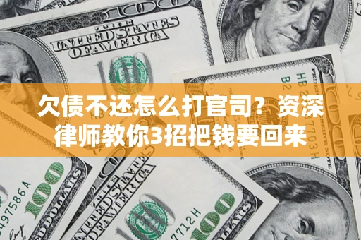 武汉欠债不还怎么打官司？资深律师教你3招把钱要回来