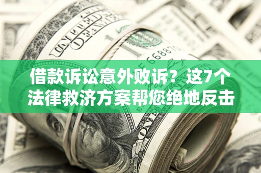 武汉借款诉讼意外败诉？这7个法律救济方案帮您绝地反击！