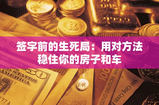 武汉签字前的生死局：用对方法稳住你的房子和车